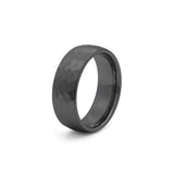 Hammered Tungsten Ring -  8mm Black Wedding Band
