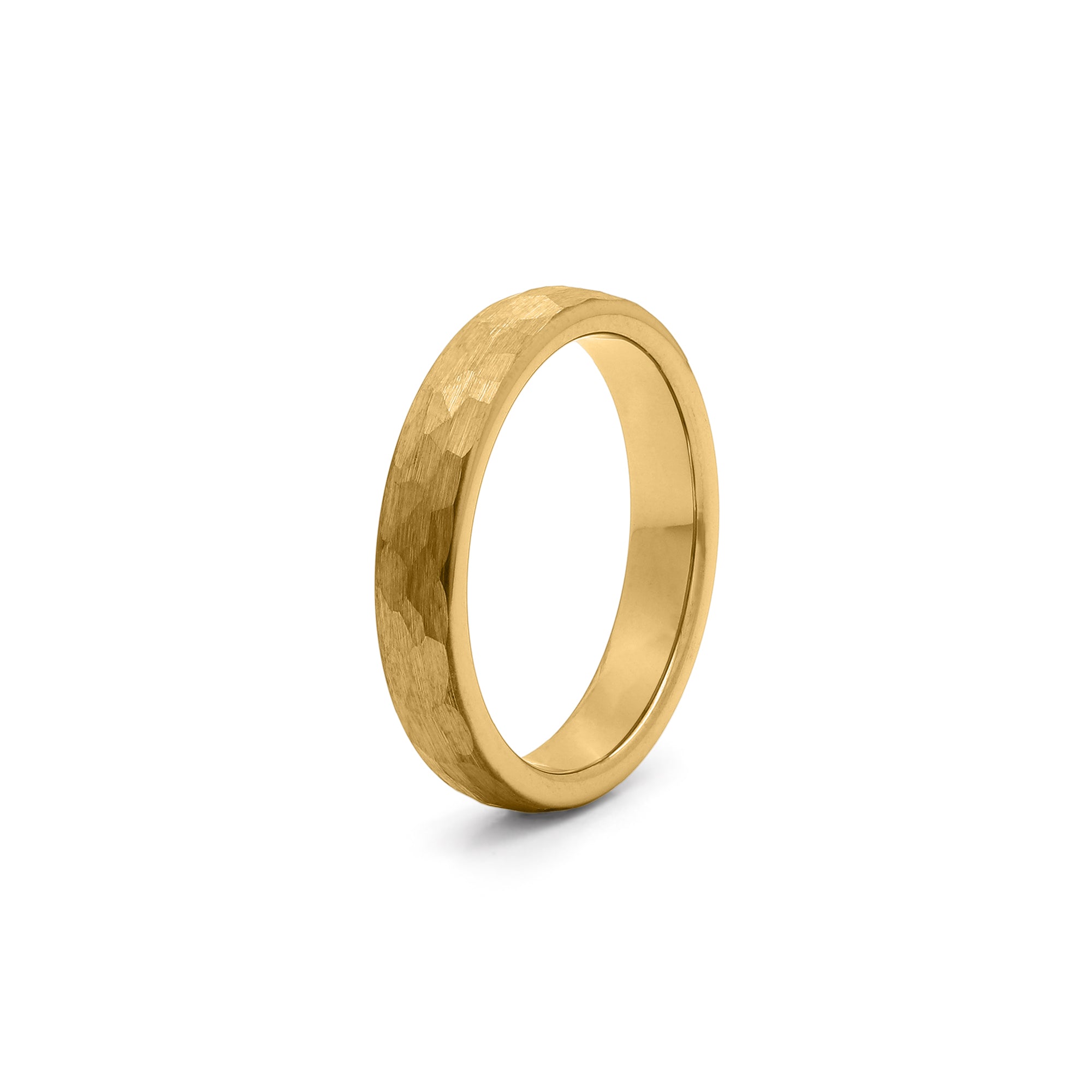 tungsten carbide hammered ring gold comfort fit band