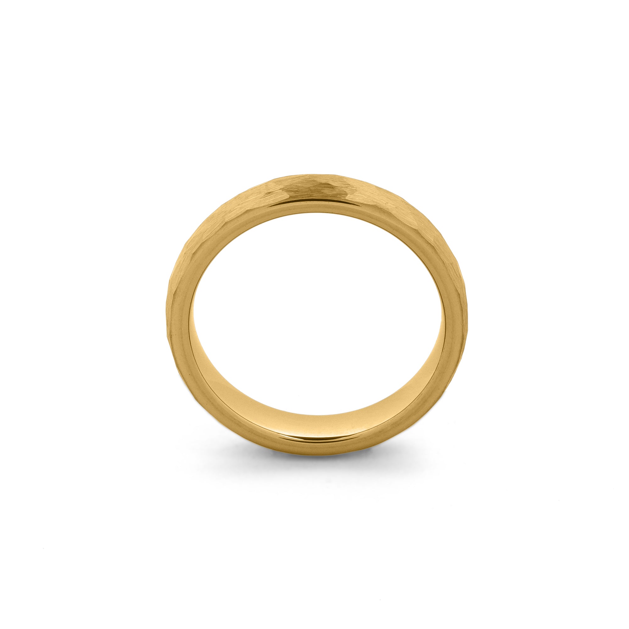 tungsten carbide hammered ring gold comfort fit band