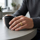 tungsten carbide hammered ring gold comfort fit band