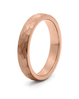 tungsten carbide hammered ring rose gold comfort fit band