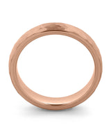 tungsten carbide hammered ring rose gold comfort fit band