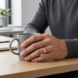 mens hammered tungsten ring textured finish rose gold