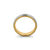 hammered tungsten ring silver and gold 6mm wedding band