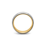 hammered tungsten ring silver and gold 8mm wedding band