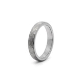 hammered tungsten ring silver 4mm wedding band