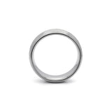 mens 8mm hammered tungsten ring textured finish silver