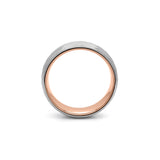 hammered tungsten ring silver ad rose gold 8mm wedding band