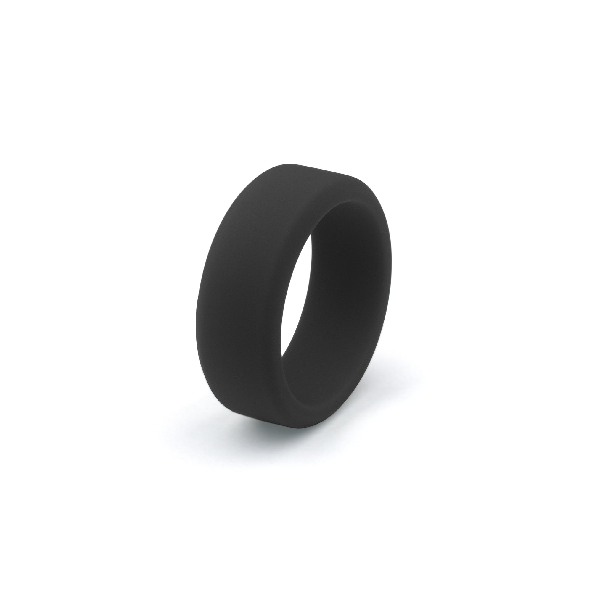 black silicone ring 8mm beveled