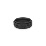 men’s black anxiety ring with spinning gear design