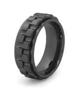 Black spinner fidget ring for men