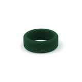beveled rubber wedding band forest green