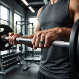 man wearing a forest green silicone ring whilst working out