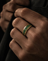 8mm Gold Moss Agate Wedding Ring