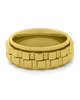 Front view of gold spinner fidget ring