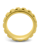 Side view of gold men's spinner ring