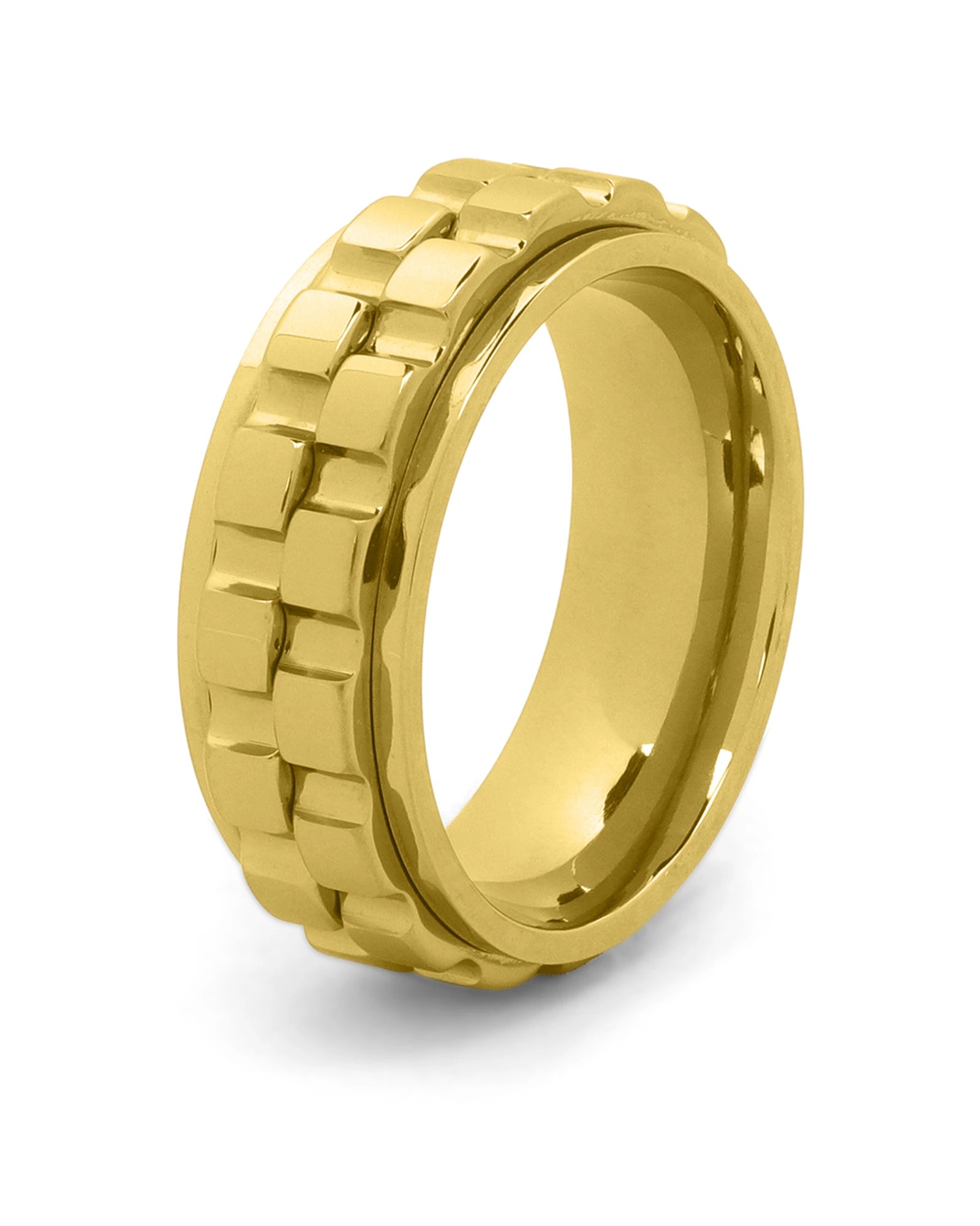 Gold spinner fidget ring for men