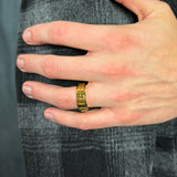 scratchproof gold tungsten anxiety fidget ring for men