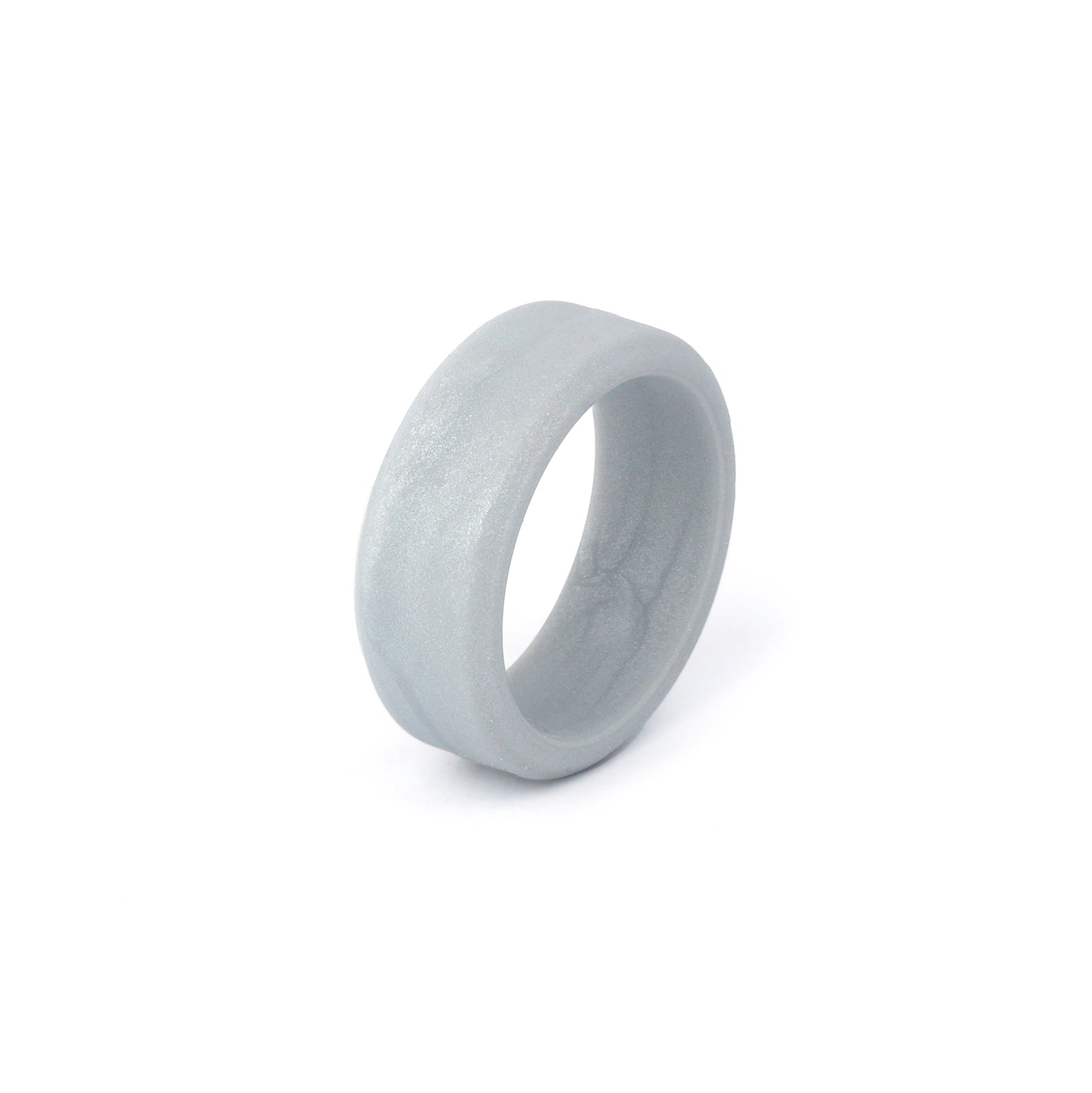 grey silicone ring 8mm beveled