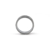 mens meteorite ring offset inlay