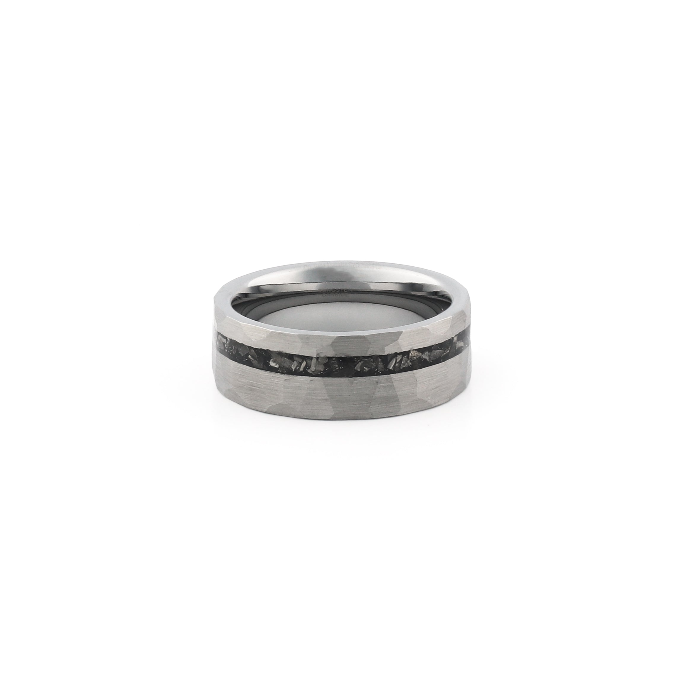 meteorite wedding band mens 8mm
