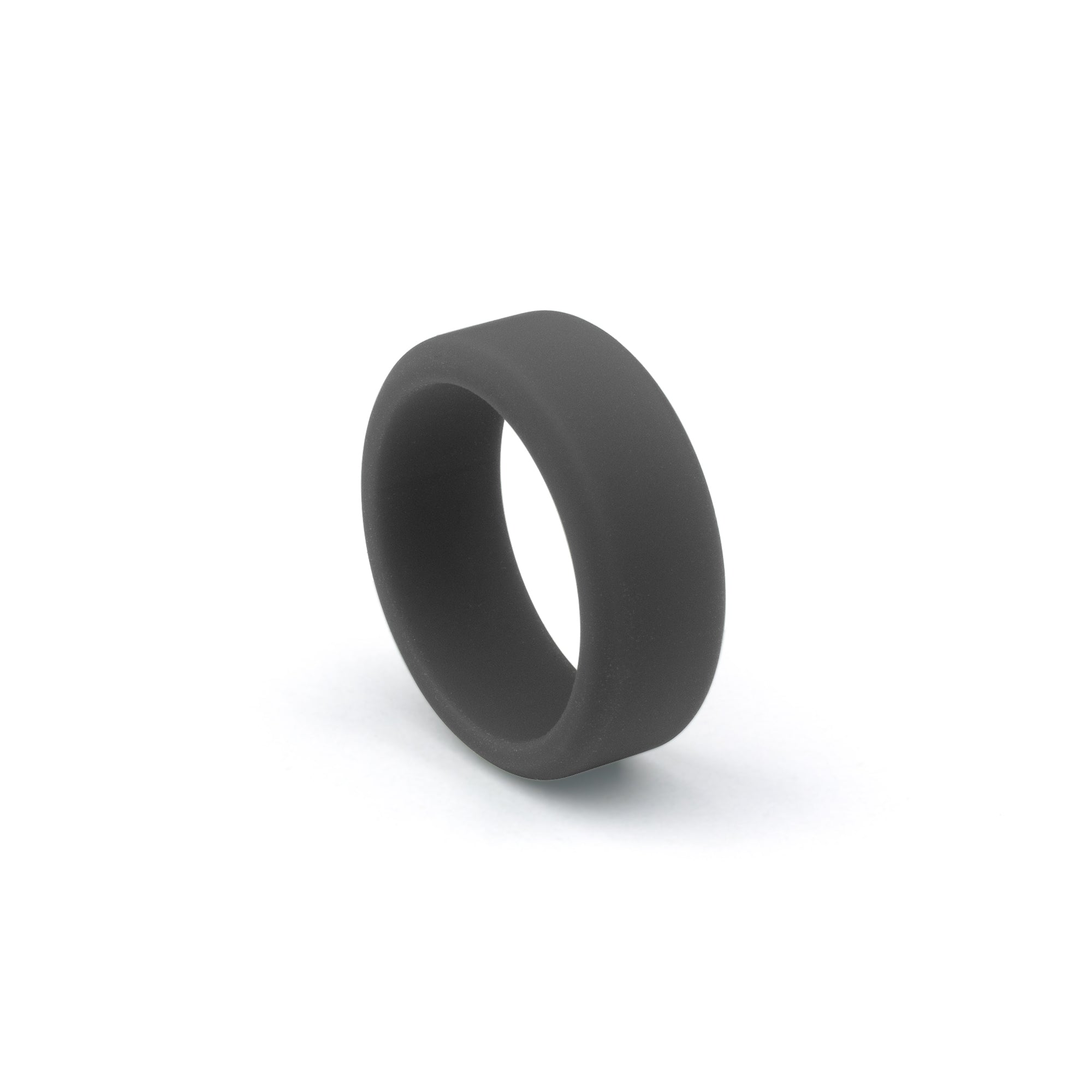 beveled rubber wedding band slate