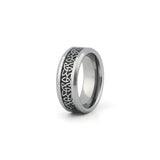 8mm Celtic wedding ring with carbon fibre inlay