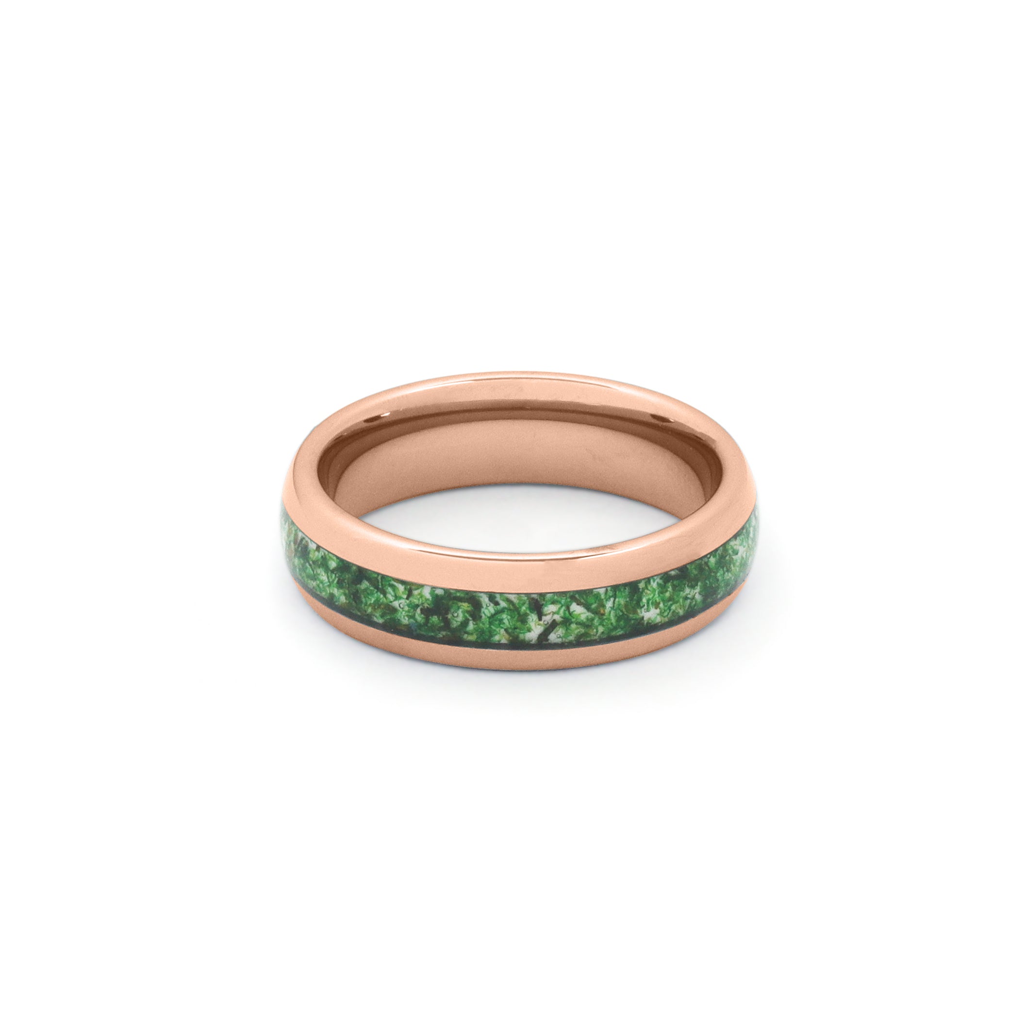 romantic rose gold moss agate rings for couples