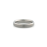 polished beveled edge titanium ring silver