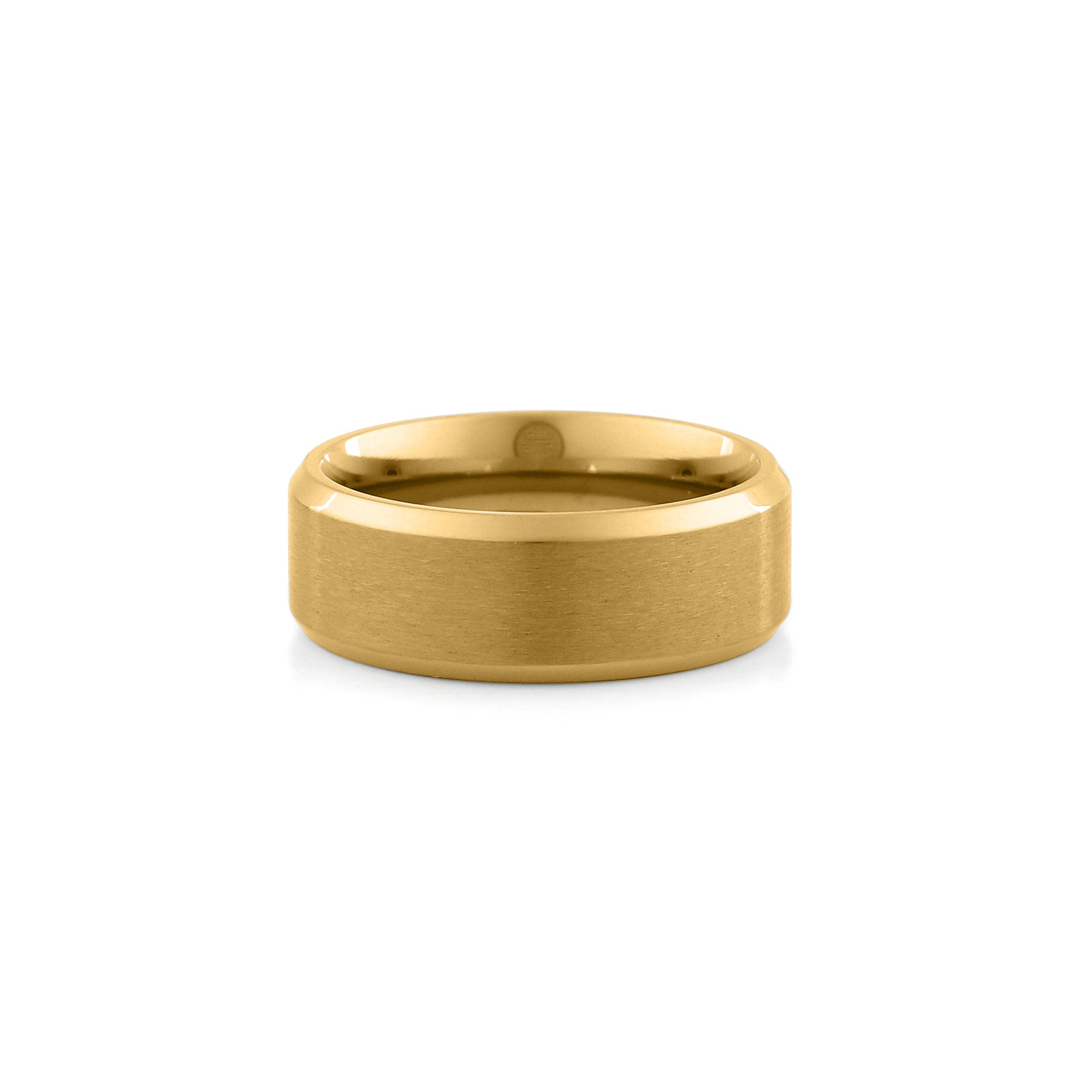 bold gold coloured titanium wedding band