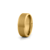8mm gold titanium wedding band wide beveled