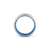 mens titanium ring silver blue two tone 8mm