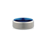 bold mens wedding ring silver blue