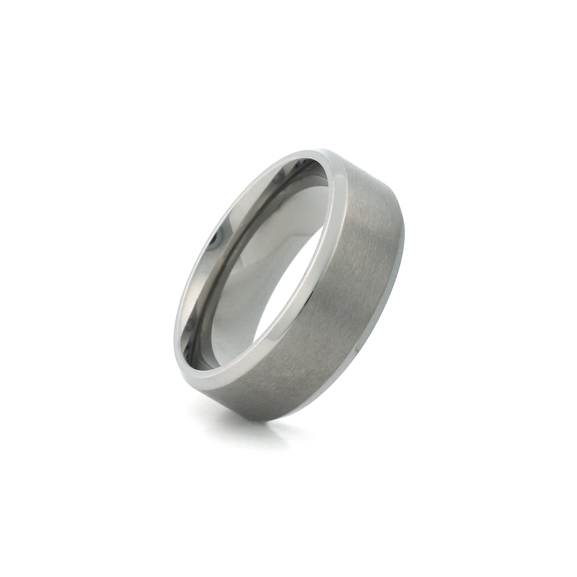 comfort fit titanium band 8mm silver