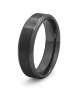 Black Oblique titanium wedding ring for men