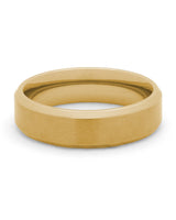 Front view of gold Oblique titanium wedding band