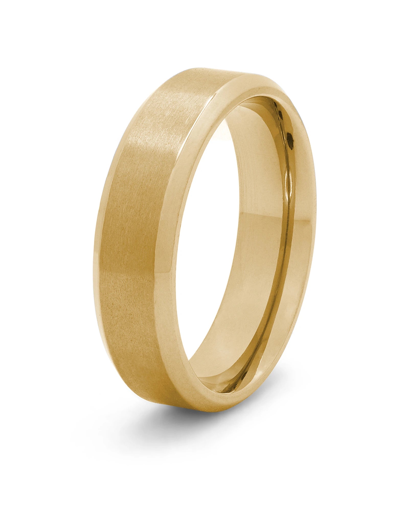 Gold Oblique titanium wedding ring for men