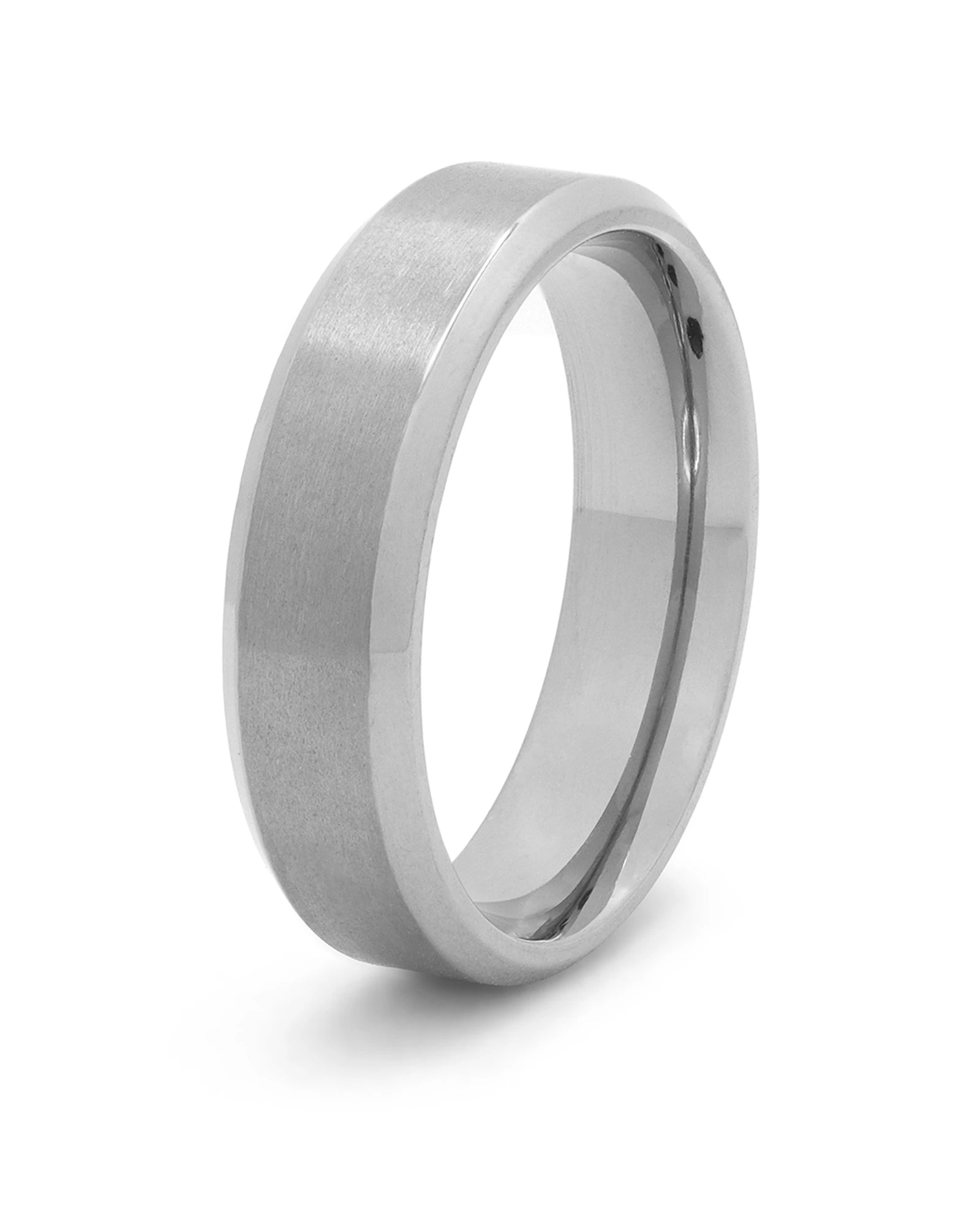 Silver Oblique titanium wedding ring for men