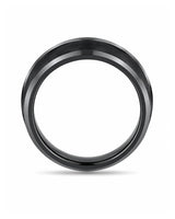 8mm Black Brushed Beveled Tungsten Wedding Ring
