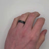 Stepped - Black Mens Brushed Titanium Wedding Ring