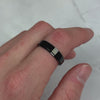 Black Stainless Steel Fidget Ring – 6mm Anxiety Ring for Men