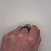 Offset - Black, Blue & Silver - Mens Tungsten Wedding Ring