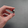 Rounded - Silver & Black Mens Titanium Wedding Ring