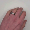 Dual - Silver & Blue Brushed Tungsten Wedding Ring For Men