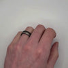 Offset - Black, Rose Gold & Silver - Mens Tungsten Wedding Ring