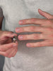 Oblique - Silver Titanium Wedding Ring