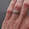 Oblique - Silver Titanium Wedding Ring