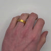 Stepped - Gold Mens Brushed Titanium Wedding Ring