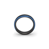 blue edge tungsten wedding ring for him