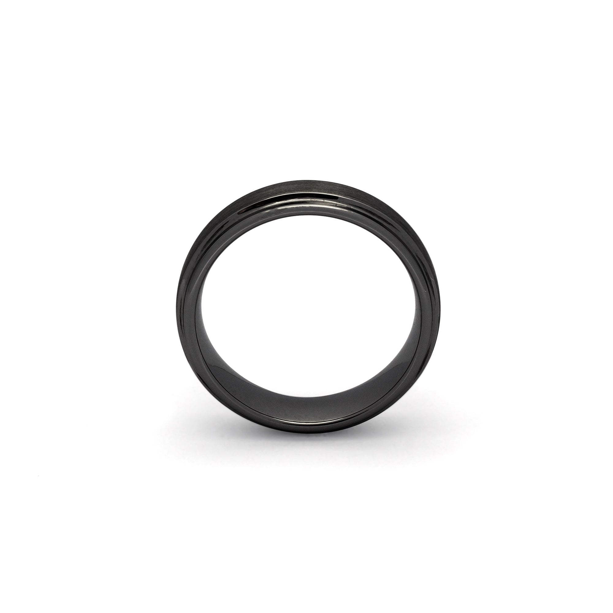 black brushed tungsten mens engagement band